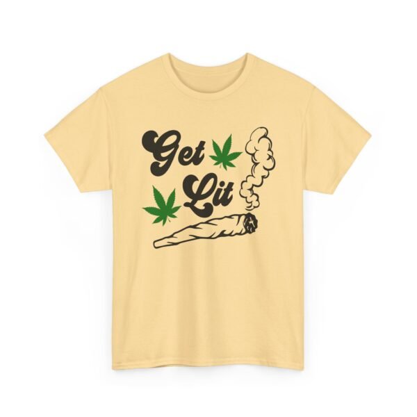 Unisex t-shirt from Twisted Angell with the sarcastic phrase “Get Lit” printed on the front.