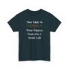 Unisex t-shirt from Twisted Angell with the sarcastic phrase “Most Likely To Wear Pajama Pants On A Work Call” printed on the front.