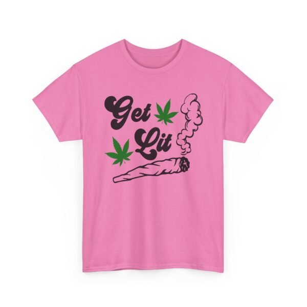 Unisex t-shirt from Twisted Angell with the sarcastic phrase “Get Lit” printed on the front.