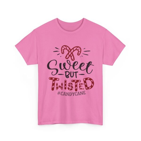 Unisex t-shirt from Twisted Angell with the sarcastic phrase “Sweet But Twisted” printed on the front.