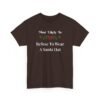 Unisex t-shirt from Twisted Angell with the sarcastic phrase “Most Likely To Refuse To Wear A Santa Hat” printed on the front.