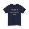 Unisex t-shirt from Twisted Angell with the sarcastic phrase “Most Likely To Give Christmas Hugs” printed on the front.