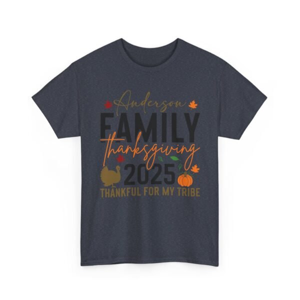 7072055932869894972_2048-1.jpeg Sarcastic apparel design from Twisted Angell with the phrase “Personalized Family Thanksgiving Thankful For My Tribe Tee 2025” printed on the front.