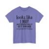 Unisex t-shirt from Twisted Angell with the sarcastic phrase “Looks Like I May Accidentally Get Drunk On Purpose Today” printed on the front.