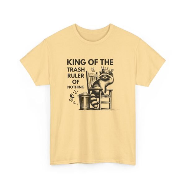 Unisex t-shirt from Twisted Angell with the sarcastic phrase “King Of The Trash, Ruler Of Nothing” printed on the front.