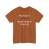 Unisex t-shirt from Twisted Angell with the sarcastic phrase “Most Likely To Sneak A Peek At Their Gift” printed on the front.