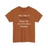 Unisex t-shirt from Twisted Angell with the sarcastic phrase “Most Likely To Blame The Oven For Their Mistakes” printed on the front.