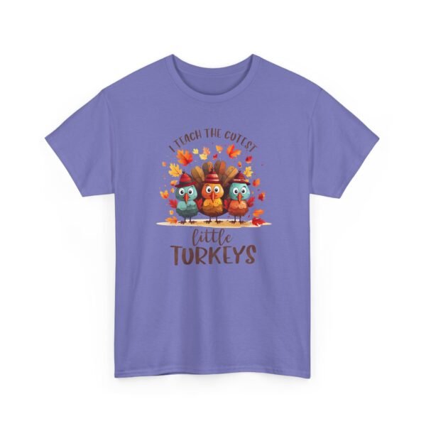 Unisex t-shirt from Twisted Angell with the sarcastic phrase “I Teach The Cutest Little Turkeys” printed on the front.