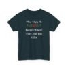 Unisex t-shirt from Twisted Angell with the sarcastic phrase “Most Likely To Forget Where They Hid The Gifts” printed on the front.