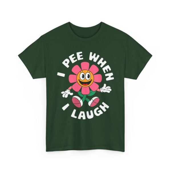 Unisex t-shirt from Twisted Angell with the sarcastic phrase “I Pee When I Laugh” printed on the front.