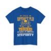 Unisex t-shirt from Twisted Angell with the sarcastic phrase “I'm A Grumpy Old Trucker, My Level Of Sarcasm Depends On Your Level Of Stupidity” printed on the front.