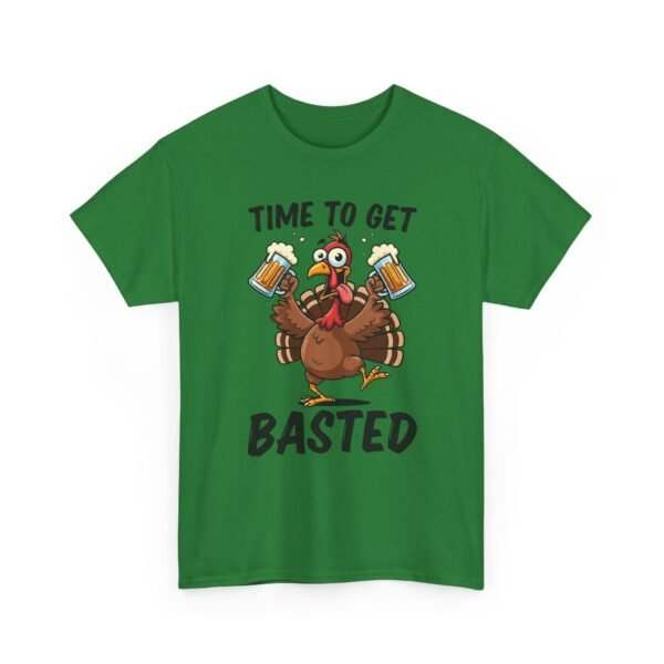 Unisex t-shirt from Twisted Angell with the sarcastic phrase “Time To Get Basted” printed on the front.