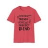 Unisex t-shirt from Twisted Angell with the sarcastic phrase “Coffee & Friends Make the Perfect Blend” printed on the front.
