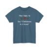 7518573266005962951_2048.jpeg Unisex t-shirt from Twisted Angell with the sarcastic phrase “Most Likely to Say "Christmas Is A Scam” printed on the front.