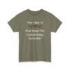 Unisex t-shirt from Twisted Angell with the sarcastic phrase “Most Likely To Post About The Grinch Being "Relatable” printed on the front.