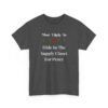 Unisex t-shirt from Twisted Angell with the sarcastic phrase “Most Likely To Hide In The Supply Closet For Peace” printed on the front.