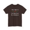 Unisex t-shirt from Twisted Angell with the sarcastic phrase “Most Likely To Get Run Over By A Reindeer” printed on the front.