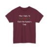 Unisex t-shirt from Twisted Angell with the sarcastic phrase “Most Likely to Fart on Santa's Lap” printed on the front.