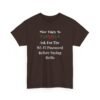 Unisex t-shirt from Twisted Angell with the sarcastic phrase “Most Likely To Ask For The Wi-Fi Password Before Saying Hello” printed on the front.