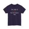 Unisex t-shirt from Twisted Angell with the sarcastic phrase “Most Likely to Fart on Santa's Lap” printed on the front.