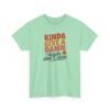 Unisex t-shirt from Twisted Angell with the sarcastic phrase “Kinda Give a Damn, Kinda Don't Care” printed on the front.