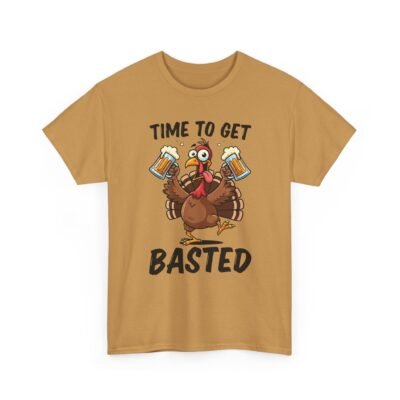 Unisex t-shirt from Twisted Angell with the sarcastic phrase “Time To Get Basted” printed on the front.