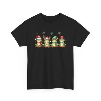 Unisex t-shirt from Twisted Angell with the sarcastic phrase “Festive Frogs” printed on the front.
