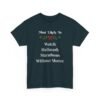 7987786861504853349_2048.jpeg Unisex t-shirt from Twisted Angell with the sarcastic phrase “Most Likely To Watch Hallmark Marathons Without Shame” printed on the front.