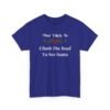 Unisex t-shirt from Twisted Angell with the sarcastic phrase “Most Likely To Climb The Roof To See Santa” printed on the front.