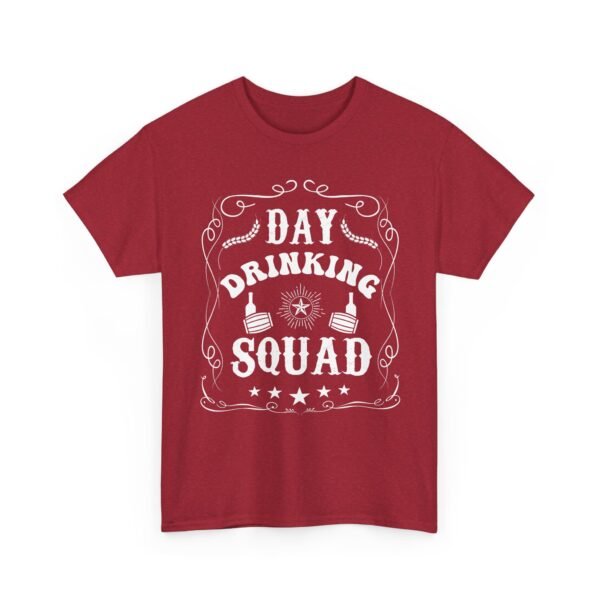 8055166059639960188_2048.jpeg Unisex t-shirt from Twisted Angell with the sarcastic phrase “Day Drinking Squad” printed on the front.