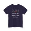 Unisex t-shirt from Twisted Angell with the sarcastic phrase “Most Likely To Hide In The Supply Closet For Peace” printed on the front.