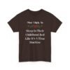 Unisex t-shirt from Twisted Angell with the sarcastic phrase “Most Likely To Sleep In Their Childhood Bed Like It's A Time Machine” printed on the front.