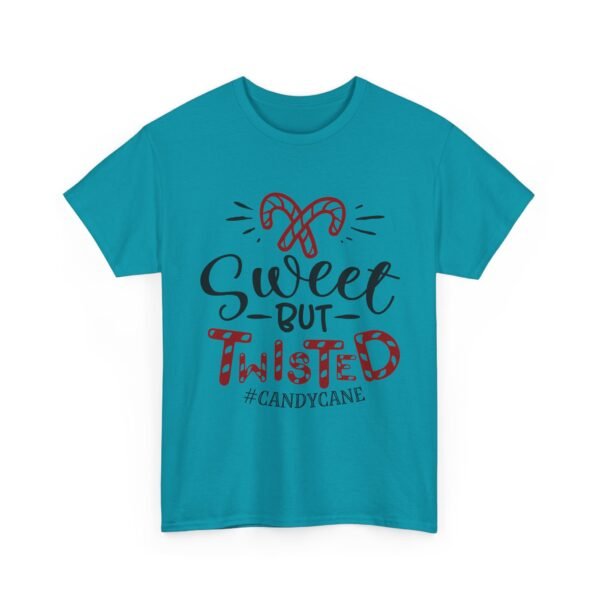 Unisex t-shirt from Twisted Angell with the sarcastic phrase “Sweet But Twisted” printed on the front.