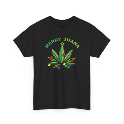 Unisex t-shirt from Twisted Angell with the sarcastic phrase “Merry Juana” printed on the front.