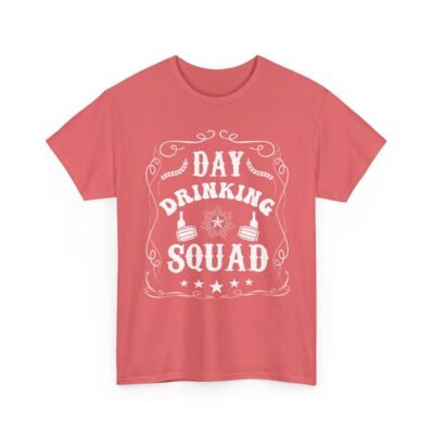 Unisex t-shirt from Twisted Angell with the sarcastic phrase “Day Drinking Squad” printed on the front.