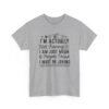 Unisex t-shirt from Twisted Angell with the sarcastic phrase “I'm Actually Not Funny, I Am Just Mean & People Think I Must Be Joking” printed on the front.