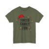 Unisex t-shirt from Twisted Angell with the sarcastic phrase “Forced Family Fun” printed on the front.