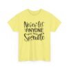 8440488995747317890_2048-1.jpeg Unisex t-shirt from Twisted Angell with the sarcastic phrase “Never Let Anyone Dull Your Sparkle” printed on the front.