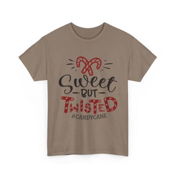 Unisex t-shirt from Twisted Angell with the sarcastic phrase “Sweet But Twisted” printed on the front.
