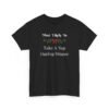 Unisex t-shirt from Twisted Angell with the sarcastic phrase “Most Likely To Nap During Dinner” printed on the front.