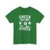 Unisex t-shirt from Twisted Angell with the sarcastic phrase “Check Out My Balls” printed on the front.