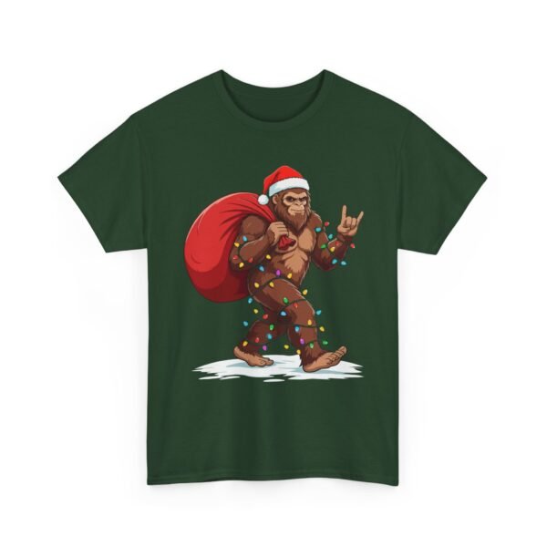Unisex t-shirt from Twisted Angell with the sarcastic phrase “Holiday Bigfoot” printed on the front.