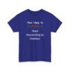 8730983152722054281_2048.jpeg Unisex t-shirt from Twisted Angell with the sarcastic phrase “Most Likely To Start Decorating In October” printed on the front.