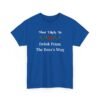 Unisex t-shirt from Twisted Angell with the sarcastic phrase “Most Likely to Drink From The Boss's Mug” printed on the front.