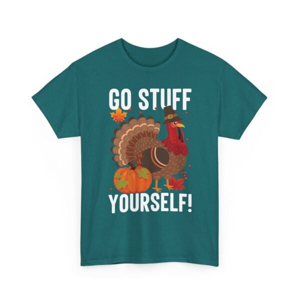 Unisex t-shirt from Twisted Angell with the sarcastic phrase “Go Stuff Yourself” printed on the front.