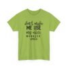 Unisex t-shirt from Twisted Angell with the sarcastic phrase “Don't Make Me Use My Office Manager Voice” printed on the front.