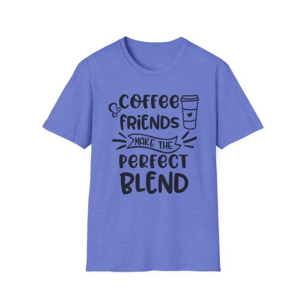 Unisex t-shirt from Twisted Angell with the sarcastic phrase “Coffee & Friends Make the Perfect Blend” printed on the front.
