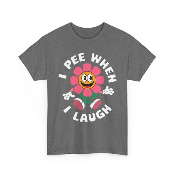 Unisex t-shirt from Twisted Angell with the sarcastic phrase “I Pee When I Laugh” printed on the front.
