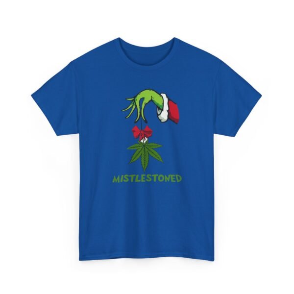 Unisex t-shirt from Twisted Angell with the sarcastic phrase “MistleStoned” printed on the front.