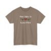 9069807680774095979_2048.jpeg Unisex t-shirt from Twisted Angell with the sarcastic phrase “Most Likely To Leave First” printed on the front.